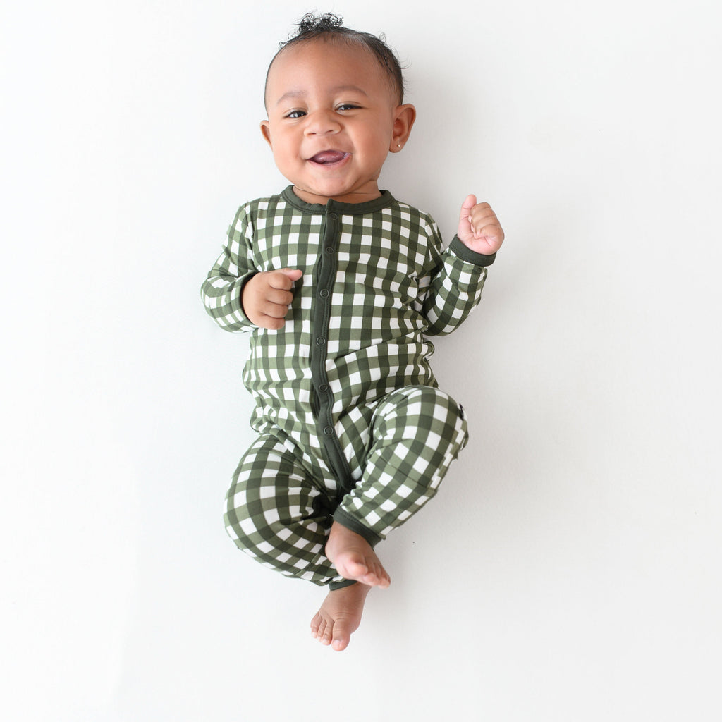 Romper in Gingham Fir