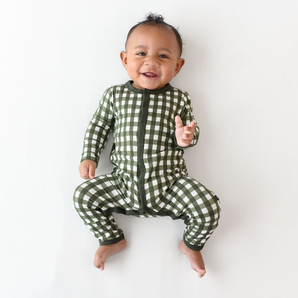 Romper in Gingham Fir