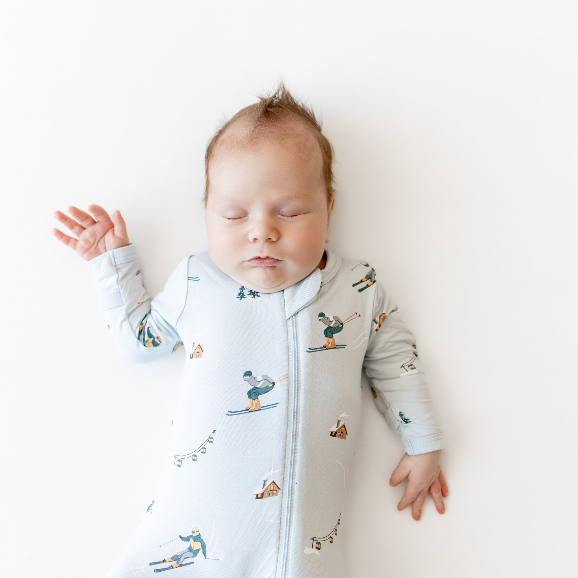 Zippered Footie in Ski